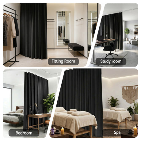 Buchan Ceiling Mounted Curtain Room Divider, Black view 7
