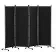 Artiss 4-Panel Black Fabric Room Divider Screen — 217cm with Wheels — Allure Home Collections