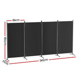 Artiss 4-Panel Fabric Freestanding Room Divider — 345x180cm, Portable, Washable Option — Allure Home Collections