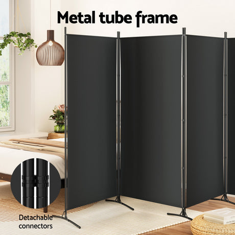 Artiss 4-Panel Fabric Freestanding Room Divider — 345x180cm, Portable, Washable Option — Allure Home Collections