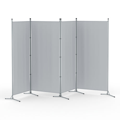 Mallacoota 4 Panel Fabric Room Divider Screen, Grey