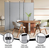 Mallacoota 4 Panel Fabric Room Divider Screen, Grey view 5