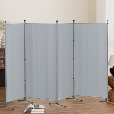Mallacoota 4 Panel Fabric Room Divider Screen, Grey view 7