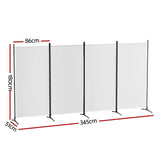 Artiss 4-Panel Fabric Freestanding Room Divider — 345x180cm, Portable, Washable Option — Allure Home Collections