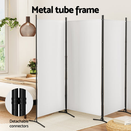 Artiss 4-Panel Fabric Freestanding Room Divider — 345x180cm, Portable, Washable Option — Allure Home Collections