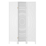Artiss 3-Panel White Room Divider with Circle Pattern — 132x170cm, Pinewood and MDF — Allure Home Collections