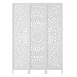 Artiss 3-Panel White Room Divider with Circle Pattern — 132x170cm, Pinewood and MDF — Allure Home Collections