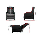 Artiss Serik Premium PU Leather Recliner Gaming Chair — Black — Allure Home Collections
