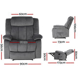 Artiss Electric Massage Recliner Chair — Grey Velvet, Heated, Lounge Sofa Style — Allure Home Collections