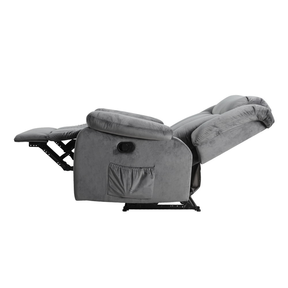 Artiss Electric Massage Recliner Chair — Grey Velvet, Heated, Lounge Sofa Style — Allure Home Collections