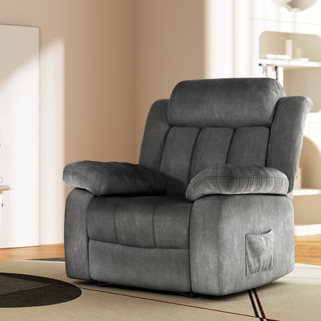 Artiss Electric Massage Recliner Chair — Grey Velvet, Heated, Lounge Sofa Style — Allure Home Collections