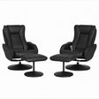 Lyonville Massage Recliner Chair 2pcs, Black