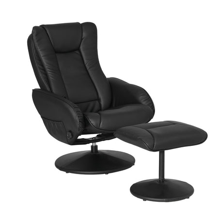 Lyonville Massage Recliner Chair 2pcs, Black