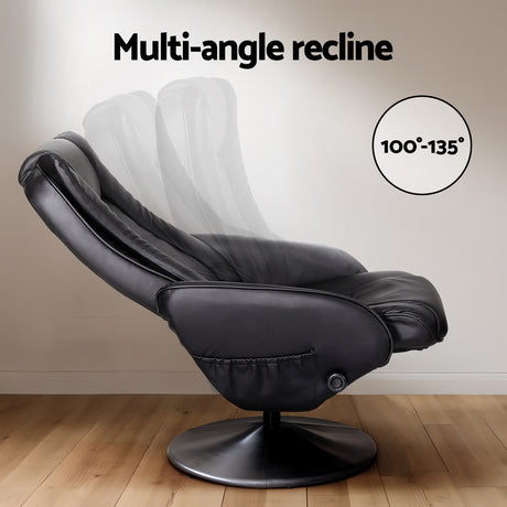 Lyonville Massage Recliner Chair 2pcs, Black