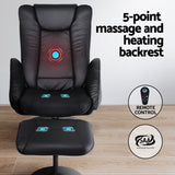 Lyonville Massage Recliner Chair 2pcs, Black