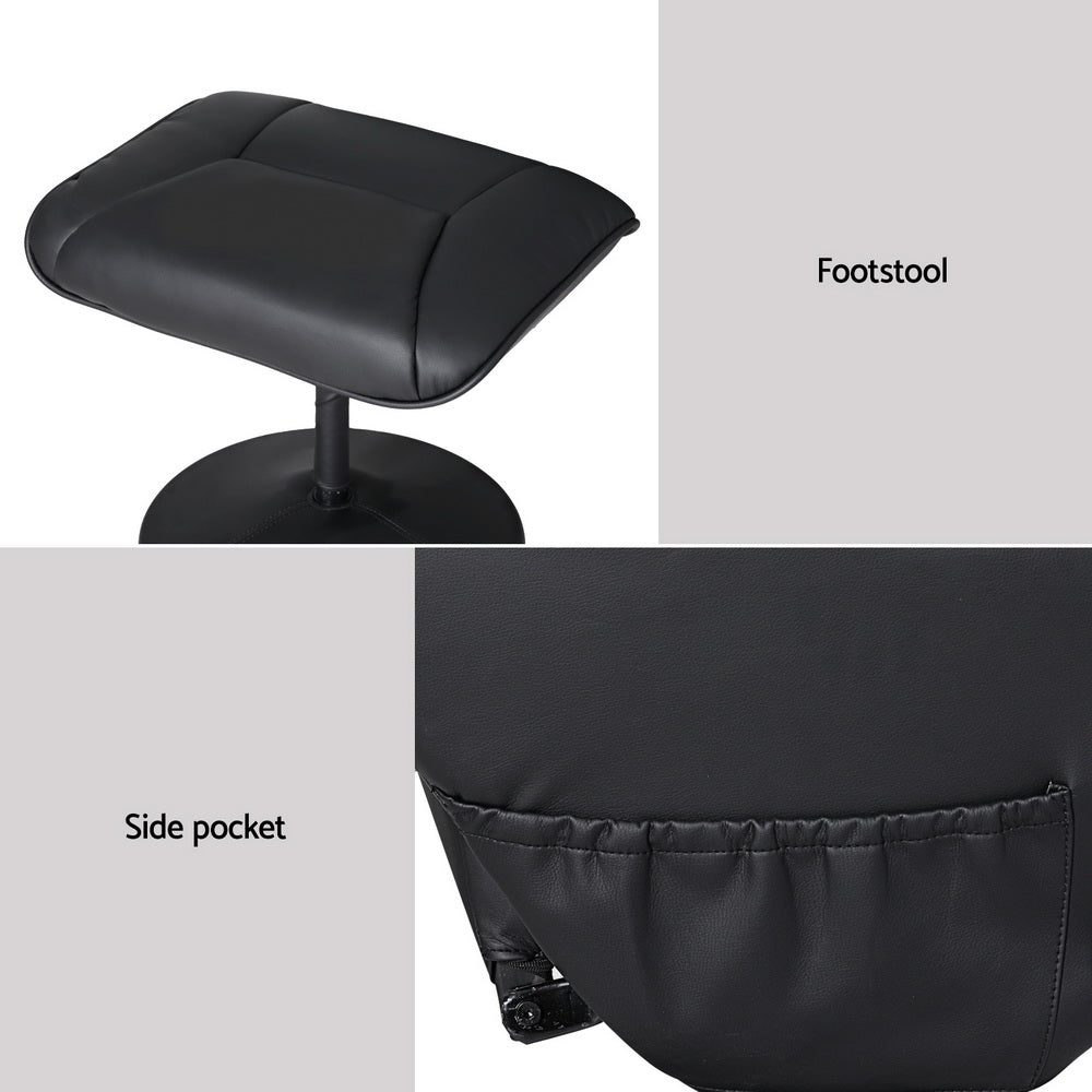 Lyonville Massage Recliner Chair 2pcs, Black