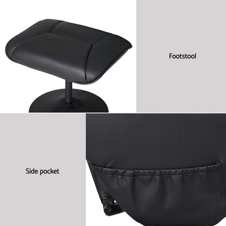 Lyonville Massage Recliner Chair 2pcs, Black