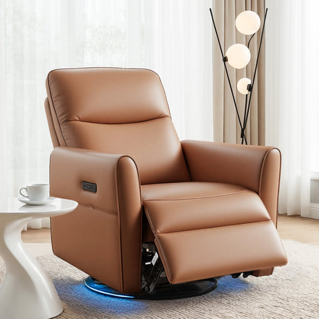 Beckett Swivel Recliner, Brown