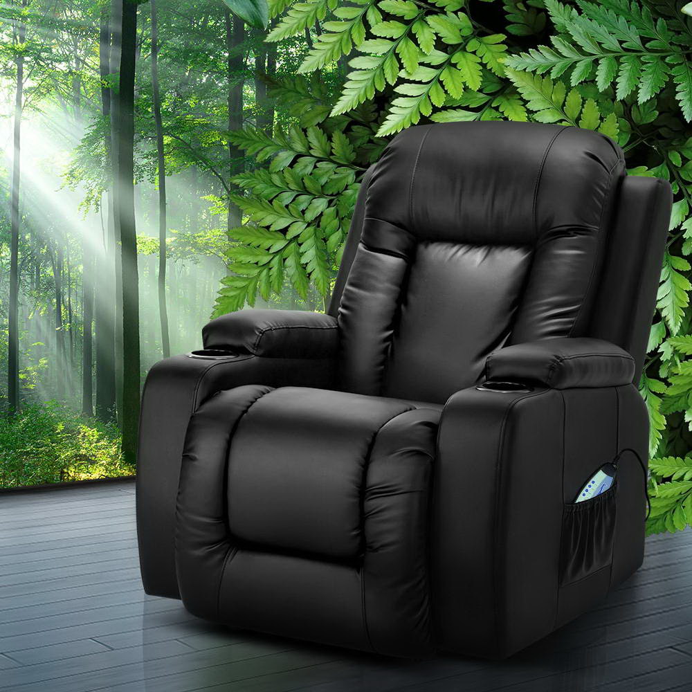 Artiss CABIN Electric Heated Massage Recliner Chair — Premium PU Leather — Allure Home Collections