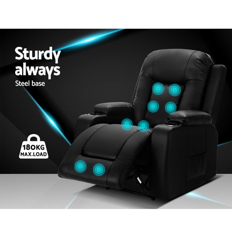 Artiss CABIN Electric Heated Massage Recliner Chair — Premium PU Leather — Allure Home Collections