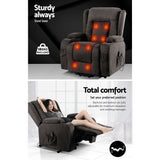 Artiss RUKWA Luxury Heated Massage Lift Assist Recliner — Velvet — Allure Home Collections