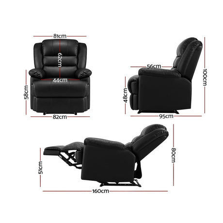Mount Victoria Recliner Chair, Black