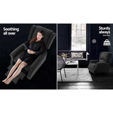 Artiss Charcoal Recliner Chair - Adjustable Soft Suede Lounge Armchair