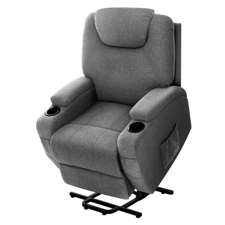 Artiss MILIO 8-Point Heated Massage Lift Assist Recliner — Velvet — Allure Home Collections