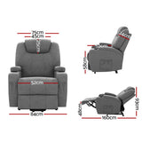 Artiss MILIO 8-Point Heated Massage Lift Assist Recliner — Velvet — Allure Home Collections