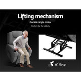 Artiss MILIO 8-Point Heated Massage Lift Assist Recliner — Velvet — Allure Home Collections