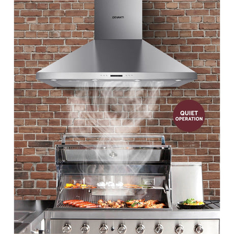 Teflon coated metal blower and sealed copper motor of the range hood