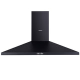 Three speed rocker button switches on the black range hood