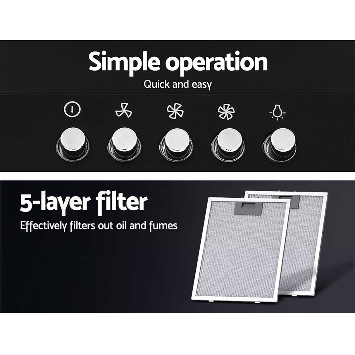 Five layer aluminium filters removed from the range hood