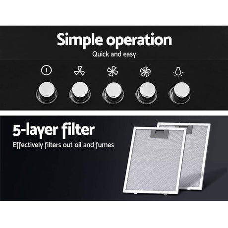 Five layer aluminium filters removed from the range hood