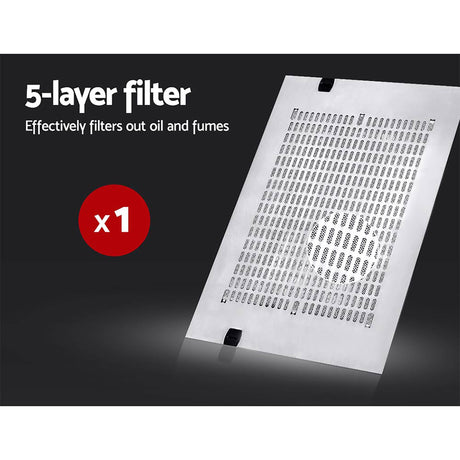 Five layer aluminium filter removed from the slimline range hood
