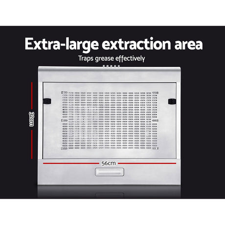 Top air outlet of the 600 mm slimline range hood