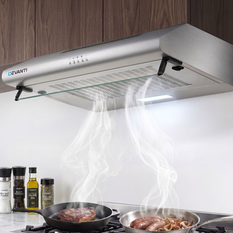 600 mm stainless steel fixed range hood with glass visor