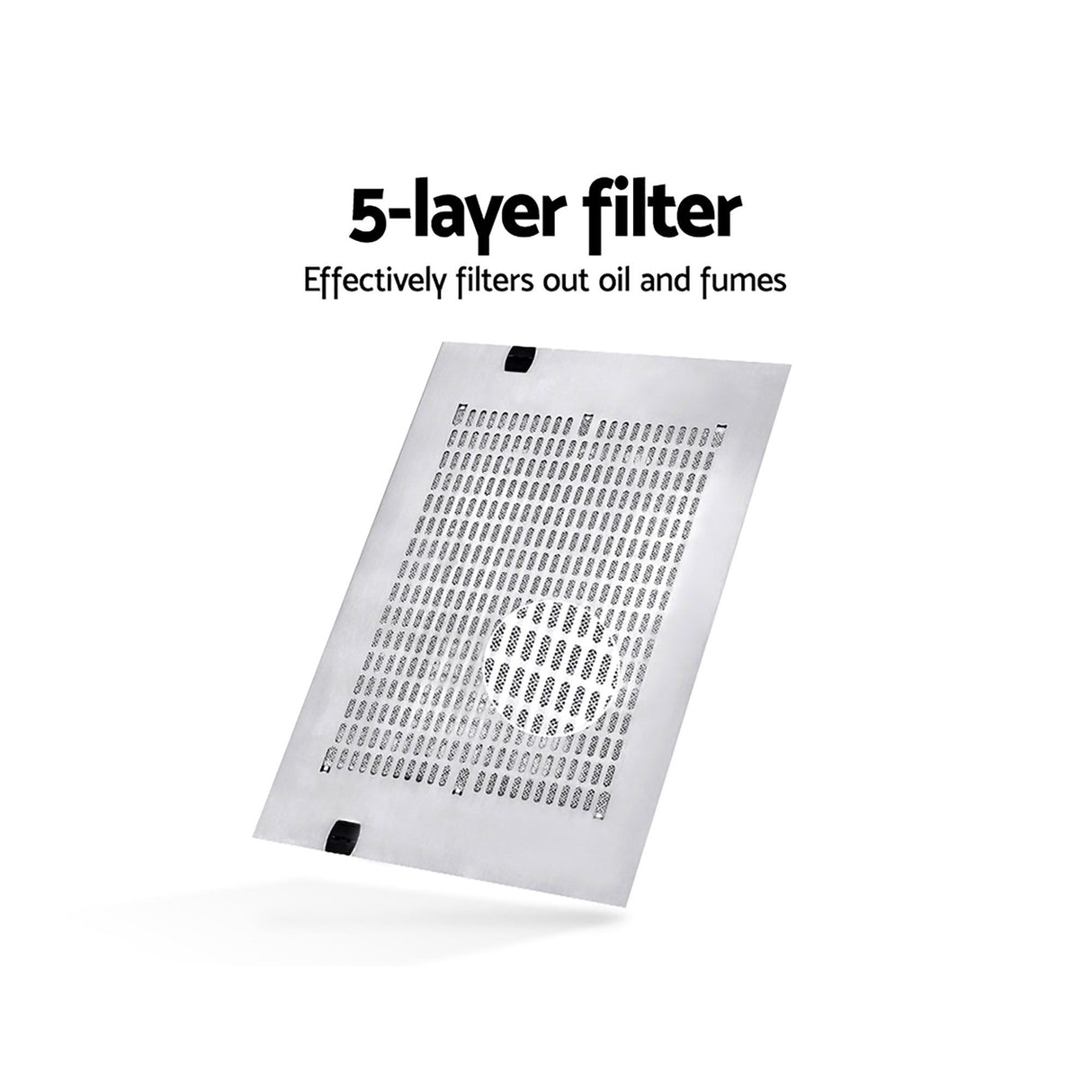 LED lights illuminating the cooktop under the glass visor