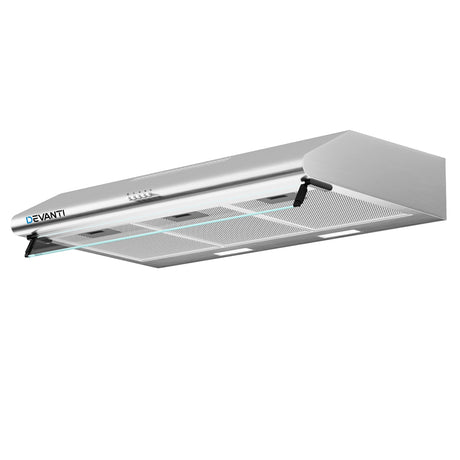 Dimension view of the 900 mm silver stainless steel fixed range hood