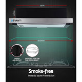 Visor pulled out to switch the range hood on automatically