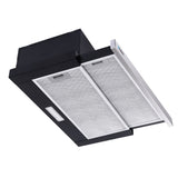 Dimension diagram of the 600 mm slide out range hood