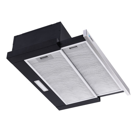 Dimension diagram of the 600 mm slide out range hood