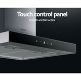 Touch control panel with three extraction speeds on the range hood