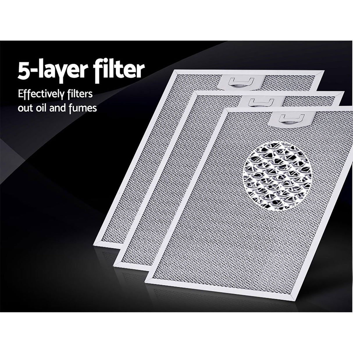 Five layer aluminium filters removed from the range hood
