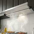 900 mm slide out stainless steel range hood, front view