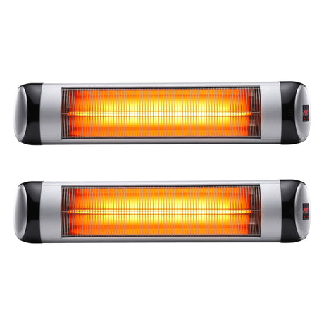 LED control panel on the end of the radiant strip heater