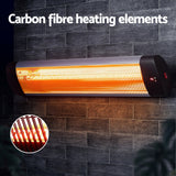 Remote control supplied with the 3000 W radiant strip heater
