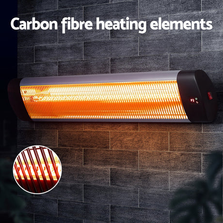 Remote control supplied with the 3000 W radiant strip heater