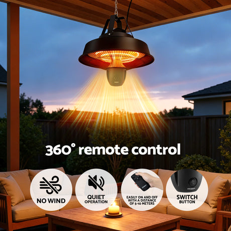 Remote control for the ceiling mounted infrared heater