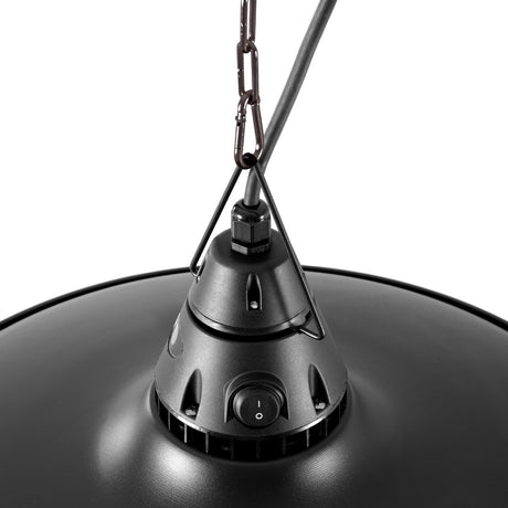 Carbon fibre heating tube glowing inside the metal heater housing